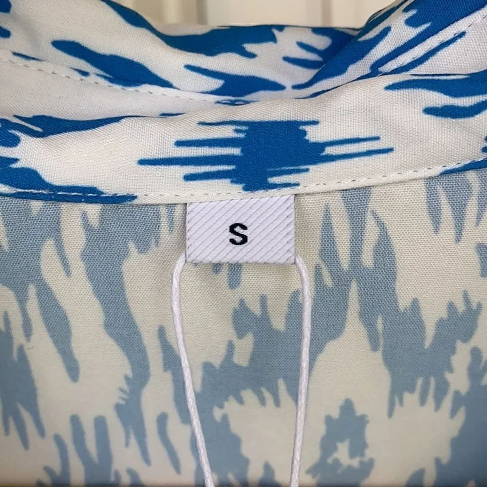 Blue And White Ikat Print Maxi
